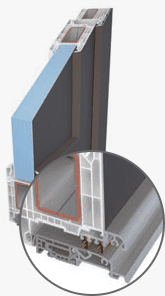 Aluminium doorstep with heat barrier